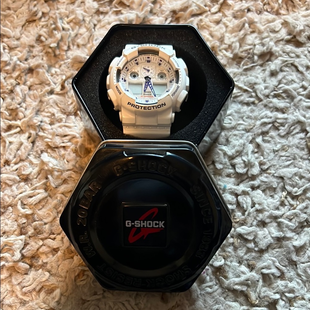 G-Shock White Analog-Digital Watch